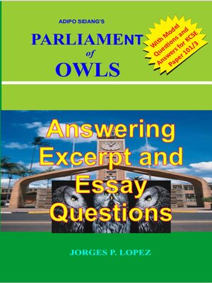cover image of Adipo Sidang's Parliament of Owls